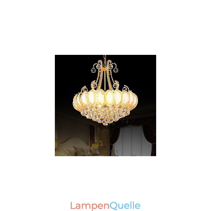 Moderner Luxus-Kronleuchter, Kristall-Pendelleuchte, Durchmesser 50 cm, enthält 8 Glühbirnen