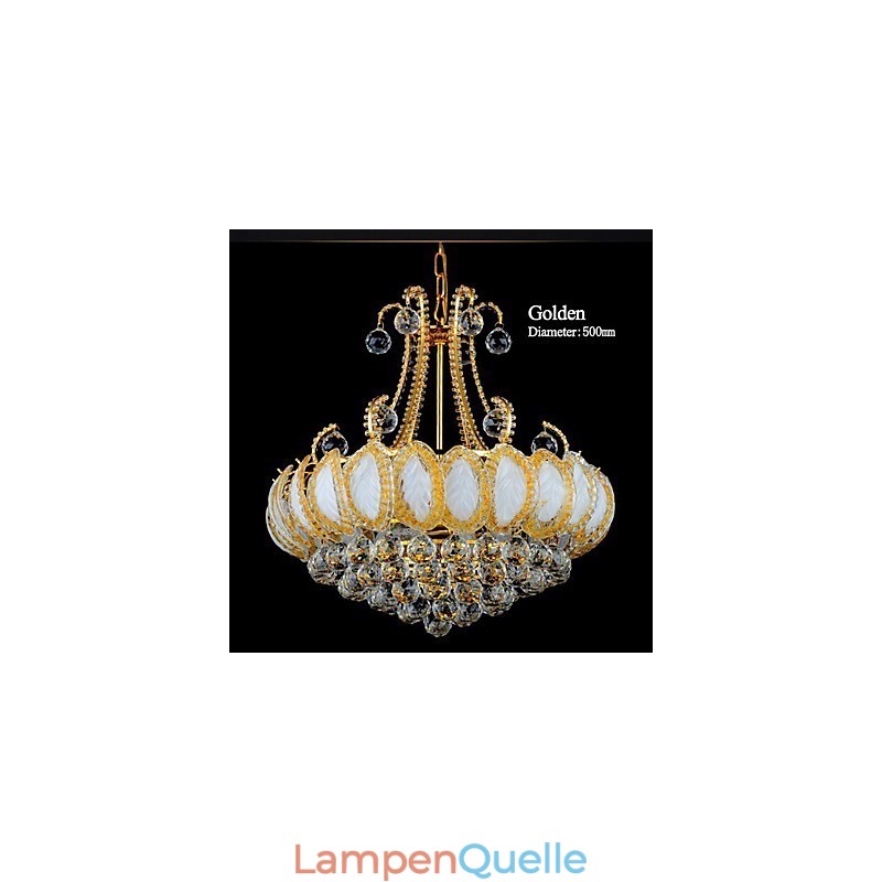 Moderner Luxus-Kronleuchter, Kristall-Pendelleuchte, Durchmesser 50 cm, enthält 8 Glühbirnen