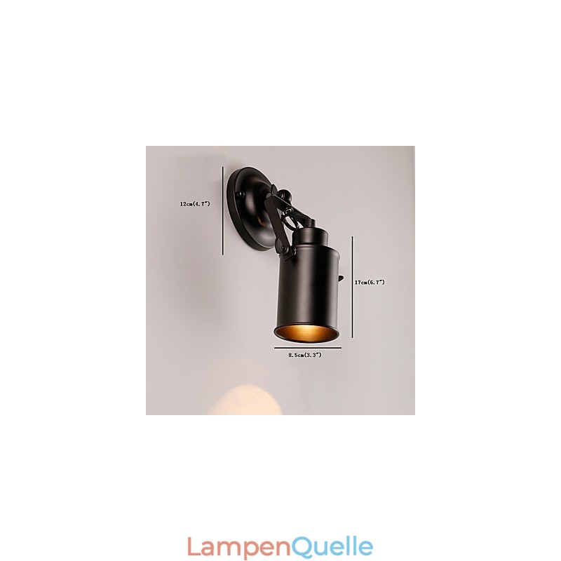 Vintage Schwarz Metall Loft Wand Leuchte Wohnzimmer Esszimmer Flur Cafe Bars Bar Wand Lampe