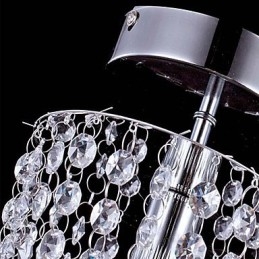 1-flammiger, moderner Kronleuchter aus transparentem K9-Kristall, Chrom, mit 1 Glühbirne