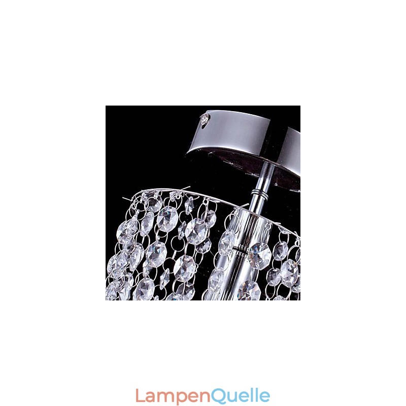1-flammiger, moderner Kronleuchter aus transparentem K9-Kristall, Chrom, mit 1 Glühbirne