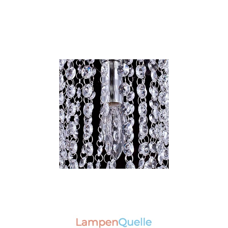 1-flammiger, moderner Kronleuchter aus transparentem K9-Kristall, Chrom, mit 1 Glühbirne