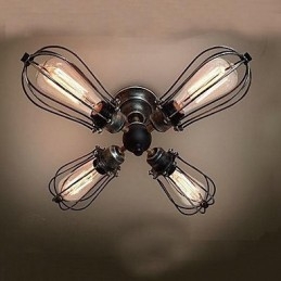 Deckenleuchte aus Metall im Vintage-Mini-Stil mit Malerei