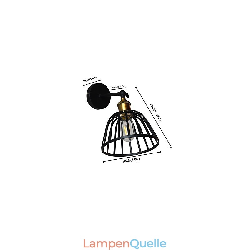 Licht lackiertem Stahl Wandleuchte dumm schwarz amerikanischen Kaffee Dekoration Retro Wandleuchte Lichtschwert Lampe an der Wand