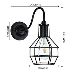 Wandleuchte Wandleuchten Wand Eisen Wandlampe dumm schwarz Lichtschwert Lampe an der Wand