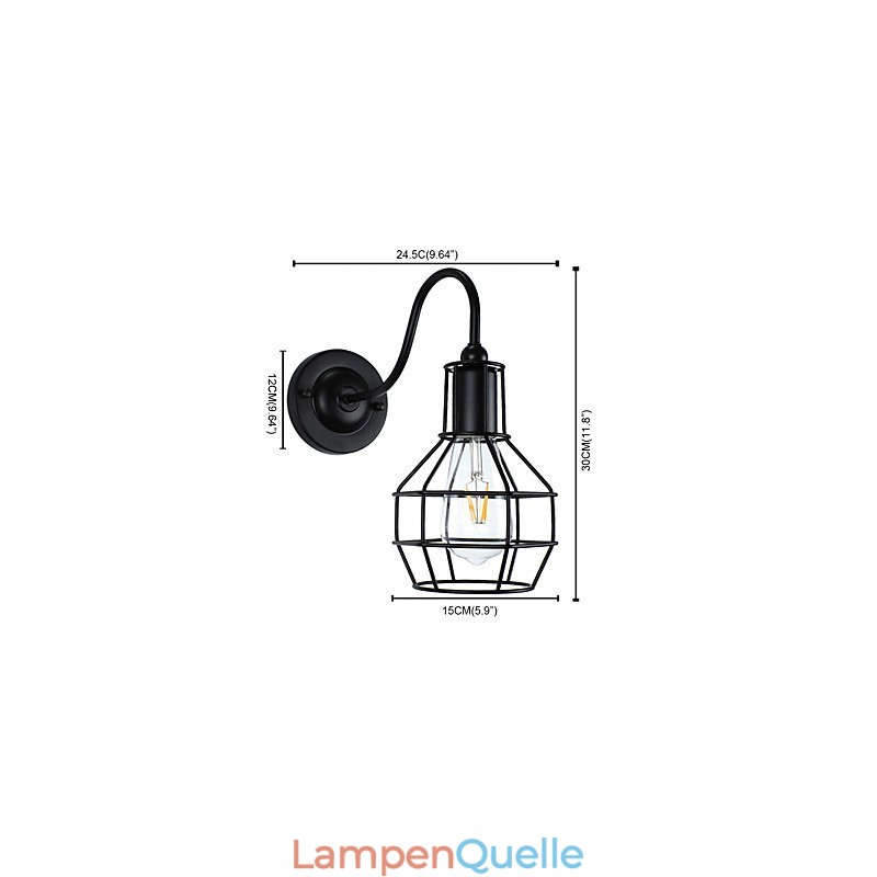 Wandleuchte Wandleuchten Wand Eisen Wandlampe dumm schwarz Lichtschwert Lampe an der Wand