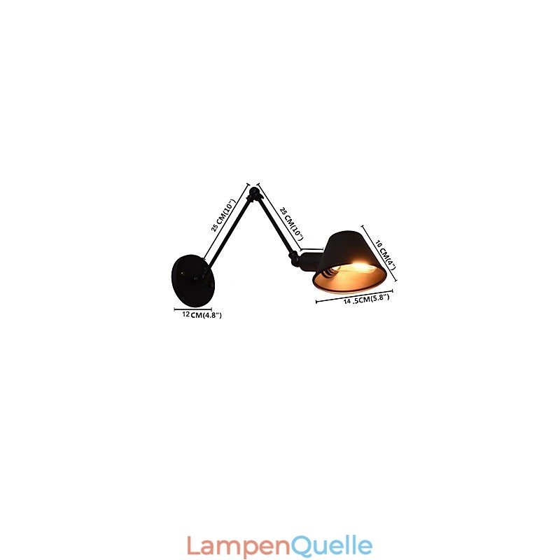 Wandleuchte Wandleuchten Wand Eisen Wandlampe dumm schwarz Lichtschwert Lampe an der Wand