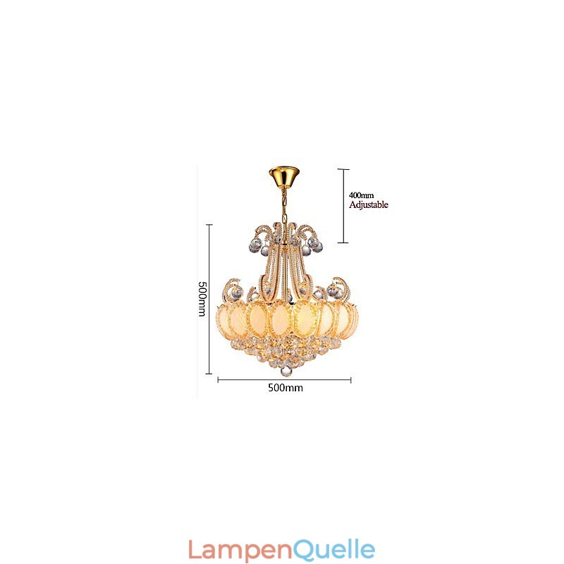 Moderner Luxus-Kronleuchter, Kristall-Pendelleuchte, Durchmesser 50 cm, enthält 8 Glühbirnen