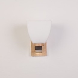 Einfache Wandlampe, Nachttischlampe mit Glasschirm und Massivholz für Schlafzimmer, Kommode, Wohnzimmer, Babyzimmer, Studentenwohnheim, Couchtisch, Bücherregal