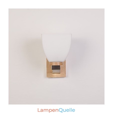 Einfache Wandlampe, Nachttischlampe mit Glasschirm und Massivholz für Schlafzimmer, Kommode, Wohnzimmer, Babyzimmer, Studentenwohnheim, Couchtisch, Bücherregal