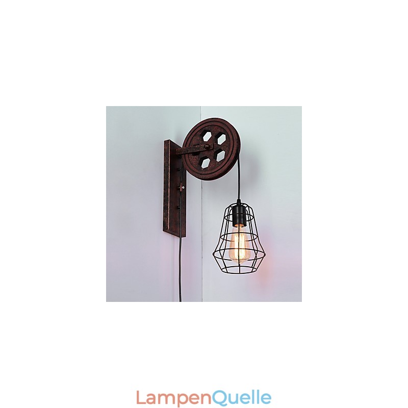 Industrielle Retro Eisen Wandleuchte Kreative Persönlichkeit Lift Pully Wandleuchte