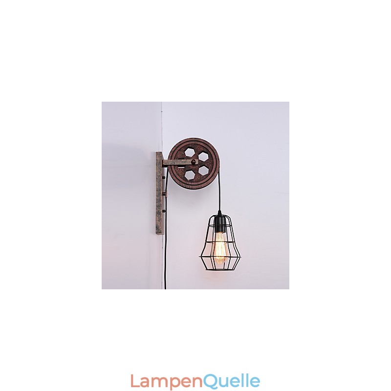Industrielle Retro Eisen Wandleuchte Kreative Persönlichkeit Lift Pully Wandleuchte