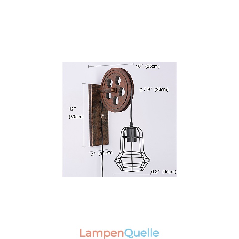 Industrielle Retro Eisen Wandleuchte Kreative Persönlichkeit Lift Pully Wandleuchte