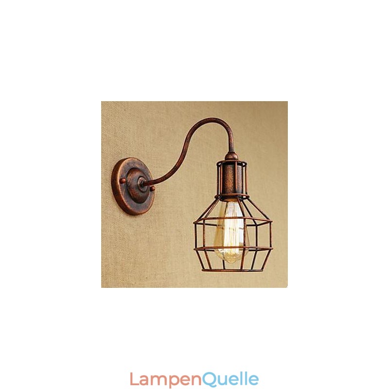 Iron Art Langarm Nostalgischer und kreativer Retro-Charakter Rostfarbe Arbeitszimmer Wohnzimmer Kopf der amerikanischen Wandlampe