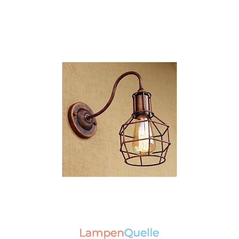 Iron Art Langarm Nostalgischer und kreativer Retro-Charakter Rostfarbe Arbeitszimmer Wohnzimmer Kopf der amerikanischen Wandlampe