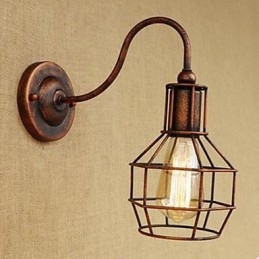 Iron Art Langarm Nostalgischer und kreativer Retro-Charakter Rostfarbe Arbeitszimmer Wohnzimmer Kopf der amerikanischen Wandlampe