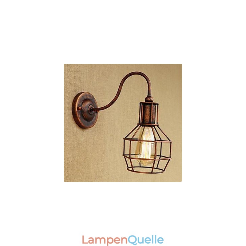 Iron Art Langarm Nostalgischer und kreativer Retro-Charakter Rostfarbe Arbeitszimmer Wohnzimmer Kopf der amerikanischen Wandlampe