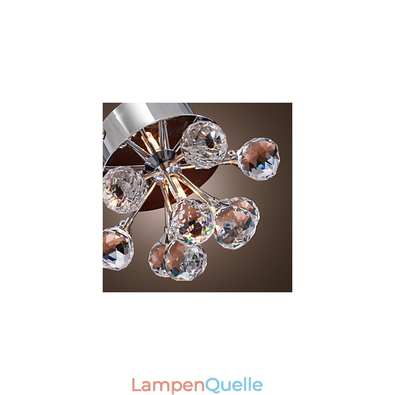 Modern Contemporary Crystal Mini Style Chrome Metal Flush Mount