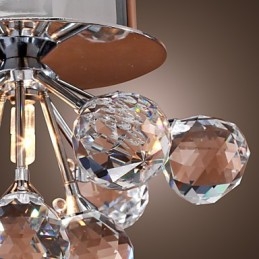 Modern Contemporary Crystal Mini Style Chrome Metal Flush Mount