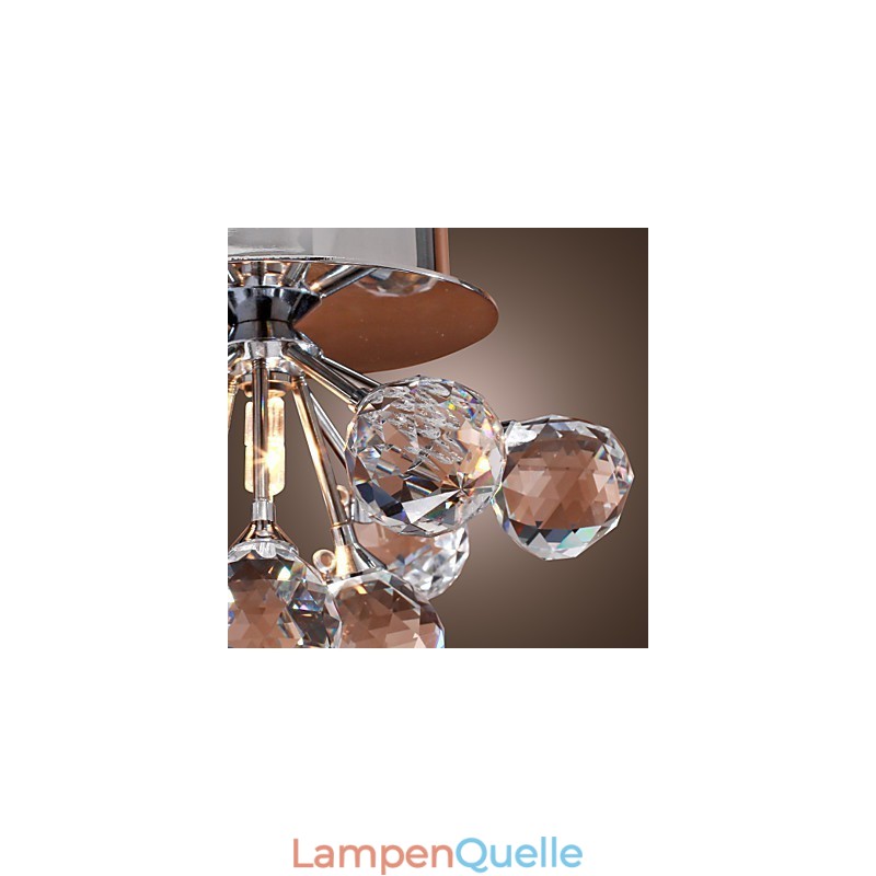 Modern Contemporary Crystal Mini Style Chrome Metal Flush Mount