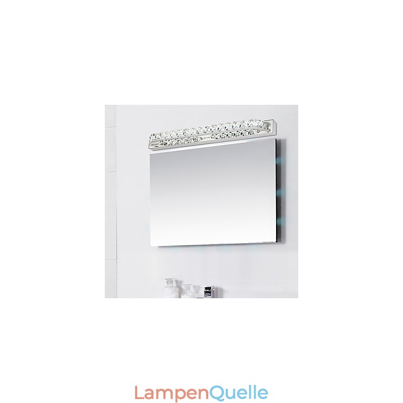 Lange hochwertige Spiegellampe Badleuchte Metall und Kristall Wandleuchte