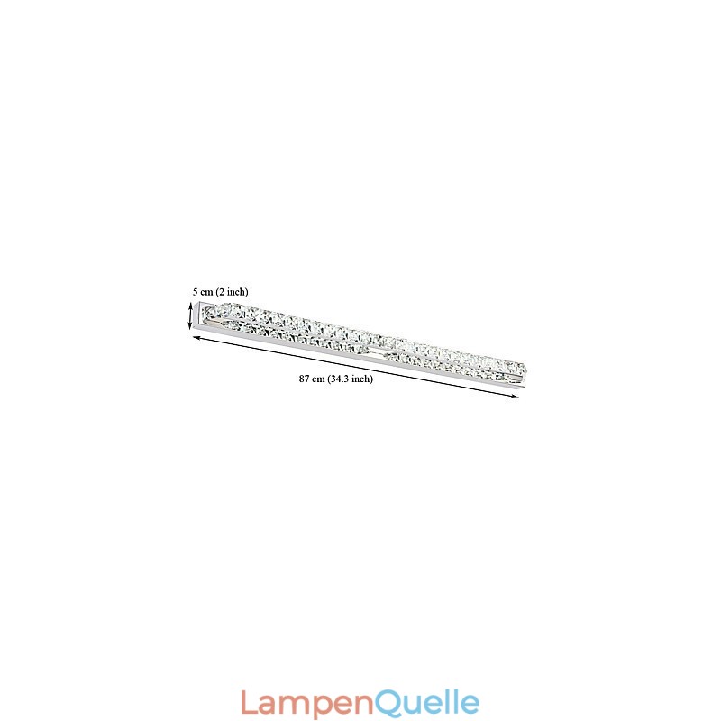 Lange hochwertige Spiegellampe Badleuchte Metall und Kristall Wandleuchte