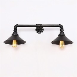 2 Köpfe Retro Industrielle Rohrwandleuchten Einfache Loft Black Metal Esszimmer Küche Bar Cafe Dekoration Beleuchtung