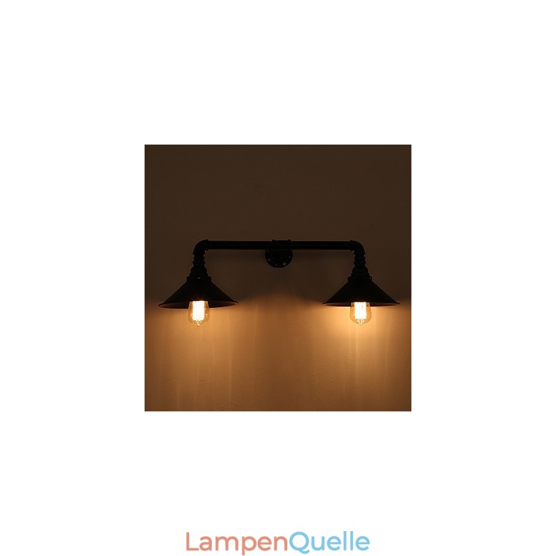 2 Köpfe Retro Industrielle Rohrwandleuchten Einfache Loft Black Metal Esszimmer Küche Bar Cafe Dekoration Beleuchtung