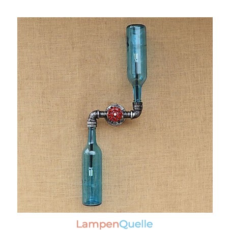 Schmiedeeisen Loft Die Flasche Rohr Flasche Wand Lampe Regal