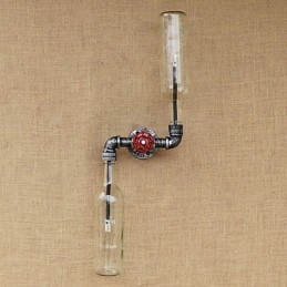 Schmiedeeisen Loft Die Flasche Rohr Flasche Wand Lampe Regal