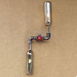 Schmiedeeisen Loft Die Flasche Rohr Flasche Wand Lampe Regal