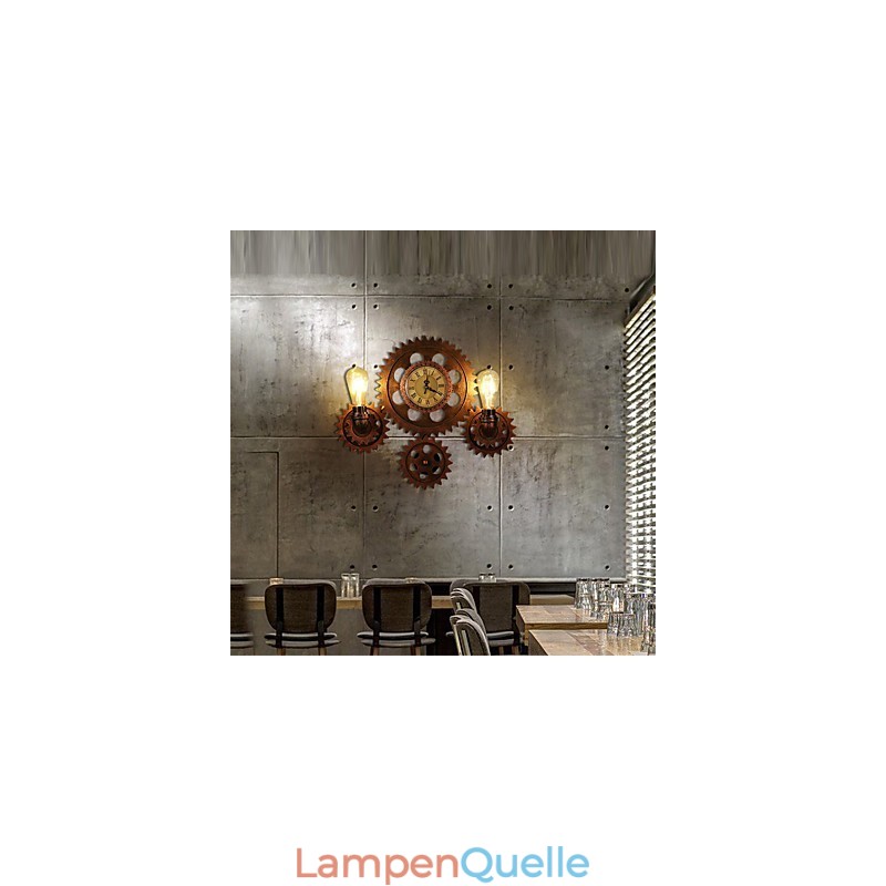 Vintage Industrielle Wandleuchten Holz Zahnradform Kreative drehbare Lichter Restaurant Cafe Bar Dekoration Beleuchtung