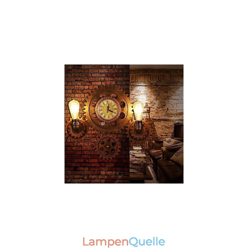 Vintage Industrielle Wandleuchten Holz Zahnradform Kreative drehbare Lichter Restaurant Cafe Bar Dekoration Beleuchtung