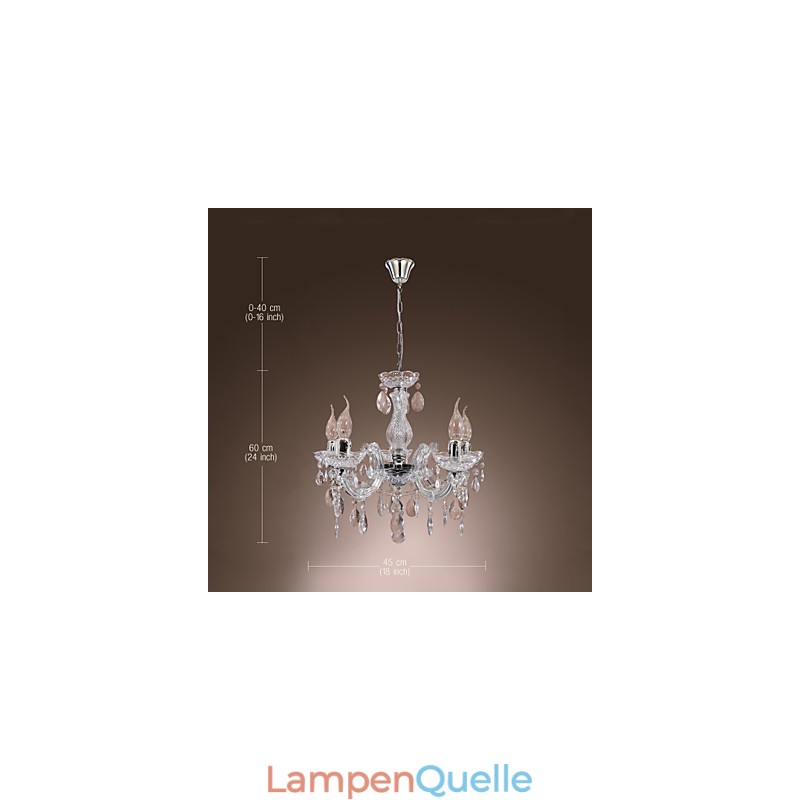 Upligh Chrom Deckenleuchte Kerze Licht Acryl Leuchte Kronleuchter Anhänger