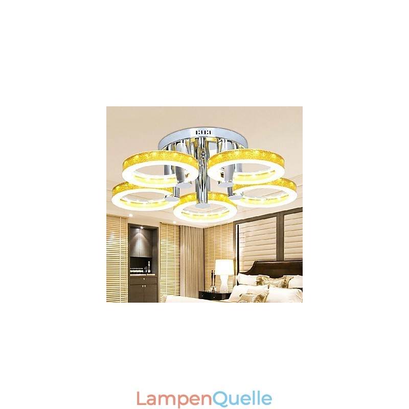 Simple Acrylic Chandelier with 5 lights (Chrome Finish)