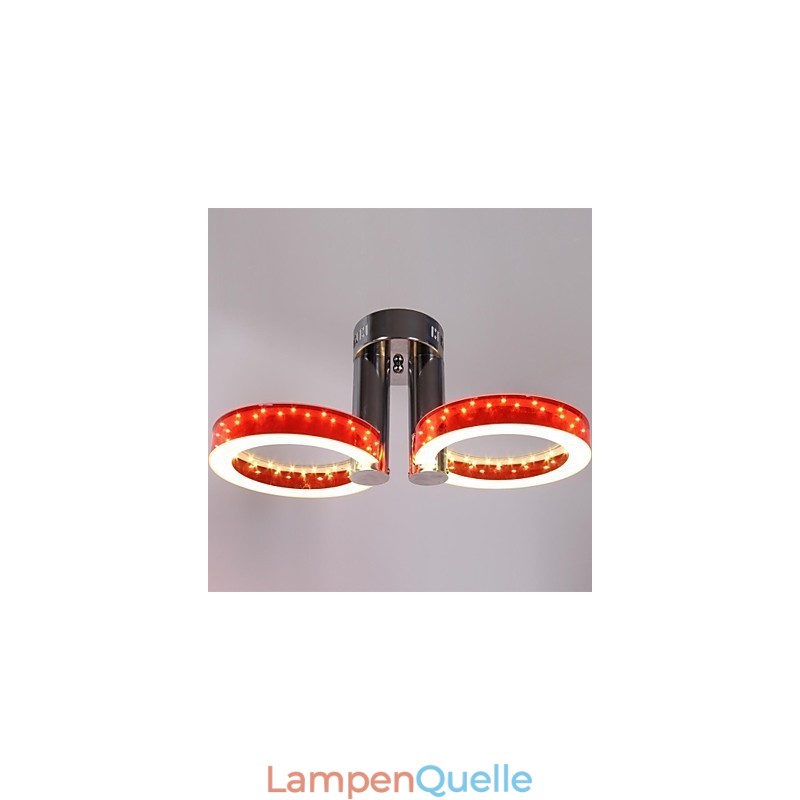 Warmweißer weißer Acryl-Rot-Kronleuchter mit 2 Lichtern