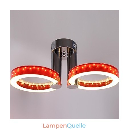 Warmweißer weißer Acryl-Rot-Kronleuchter mit 2 Lichtern Warmweißer weißer Acryl-Rot-Kronleuchter mit 2 Lichtern