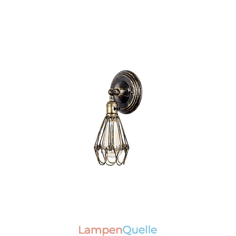 Wandleuchten Vintage Indoor Winkel einstellbar Metall Wandleuchte Retro Draht Käfig Wandleuchte