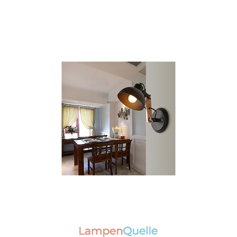 Vintage Holz Art Deco Metall Metall Rustikale Wandleuchte Wohnzimmer Esszimmer Flur Wandlampe Schwarz Weiß Optional