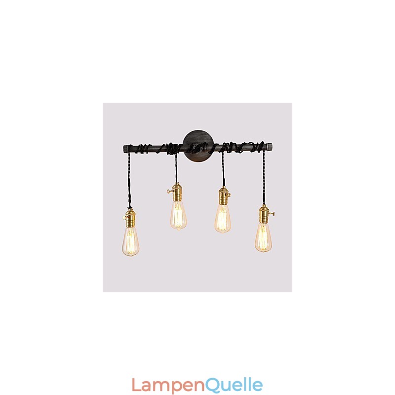 Vintage Industrielle Rohrwandleuchten mit Schalter Kreative Lichter Restaurant Cafe Bar Dekorationsbeleuchtung mit 4 Lichtern Lackiertes Finish
