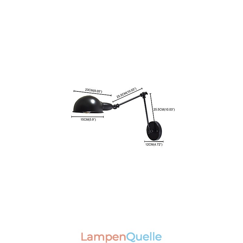 Eisen-Wandlampe, faltbar, schwarz, einfache Retro-Wandlampe, Einzelkopf, dekorative Wandlampe im europäischen Stil