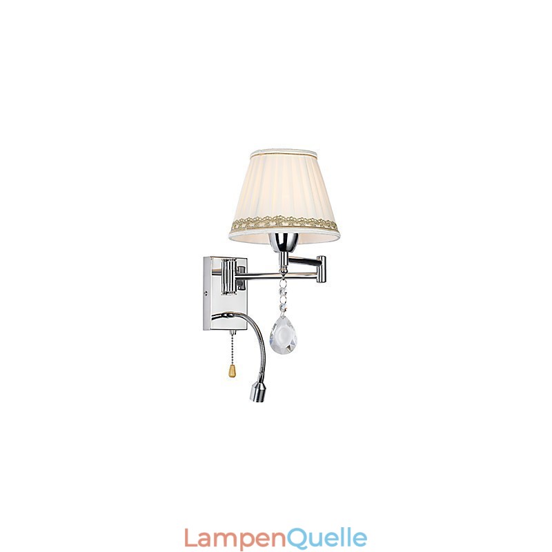 Moderne zeitgenössische rustikale Lodge Moderne zeitgenössische Landhaus-Chrom-Funktion für Kristall-Schwenkarm-Wandlampe