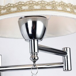 Moderne zeitgenössische rustikale Lodge Moderne zeitgenössische Landhaus-Chrom-Funktion für Kristall-Schwenkarm-Wandlampe