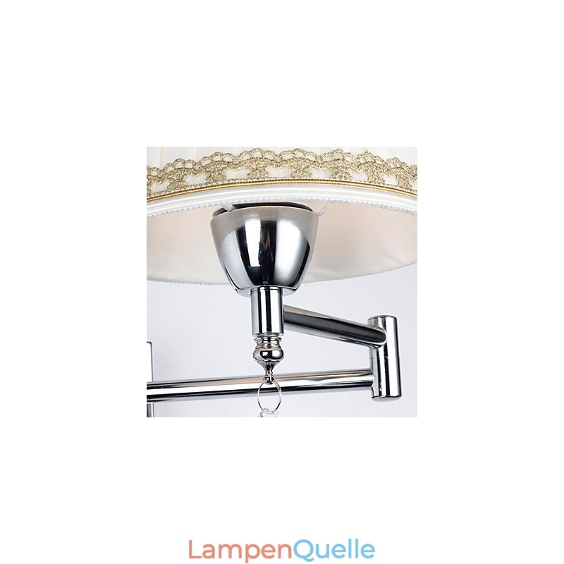 Moderne zeitgenössische rustikale Lodge Moderne zeitgenössische Landhaus-Chrom-Funktion für Kristall-Schwenkarm-Wandlampe