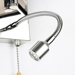 Moderne zeitgenössische rustikale Lodge Moderne zeitgenössische Landhaus-Chrom-Funktion für Kristall-Schwenkarm-Wandlampe