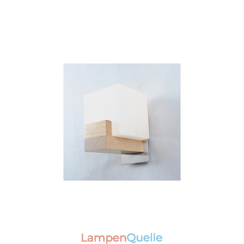 Einfache Wandlampe, Nachttischlampe mit Glasschirm und Massivholz für Schlafzimmer, Kommode, Wohnzimmer, Babyzimmer, Studentenwohnheim, Couchtisch, Bücherregal