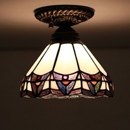 Europäische ländliche kreative Kunst Buntglas absorbieren Kuppellampe Licht