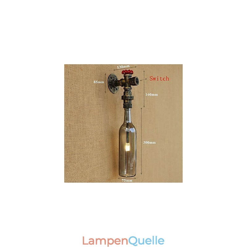 Rauchgraue Wasserflaschen-Wandlampe