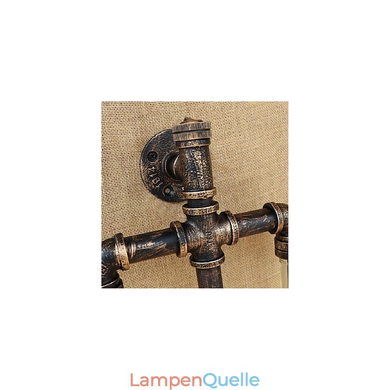 Amerikanischen Themen Restaurant Bar Eisen Mit Schalter Wasser Rohr Wein Flasche Wand Lampe Blau