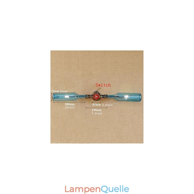 Retro American Village Creative Industry Wind Designer Wasserflasche Wandleuchte Wandleuchte Blau